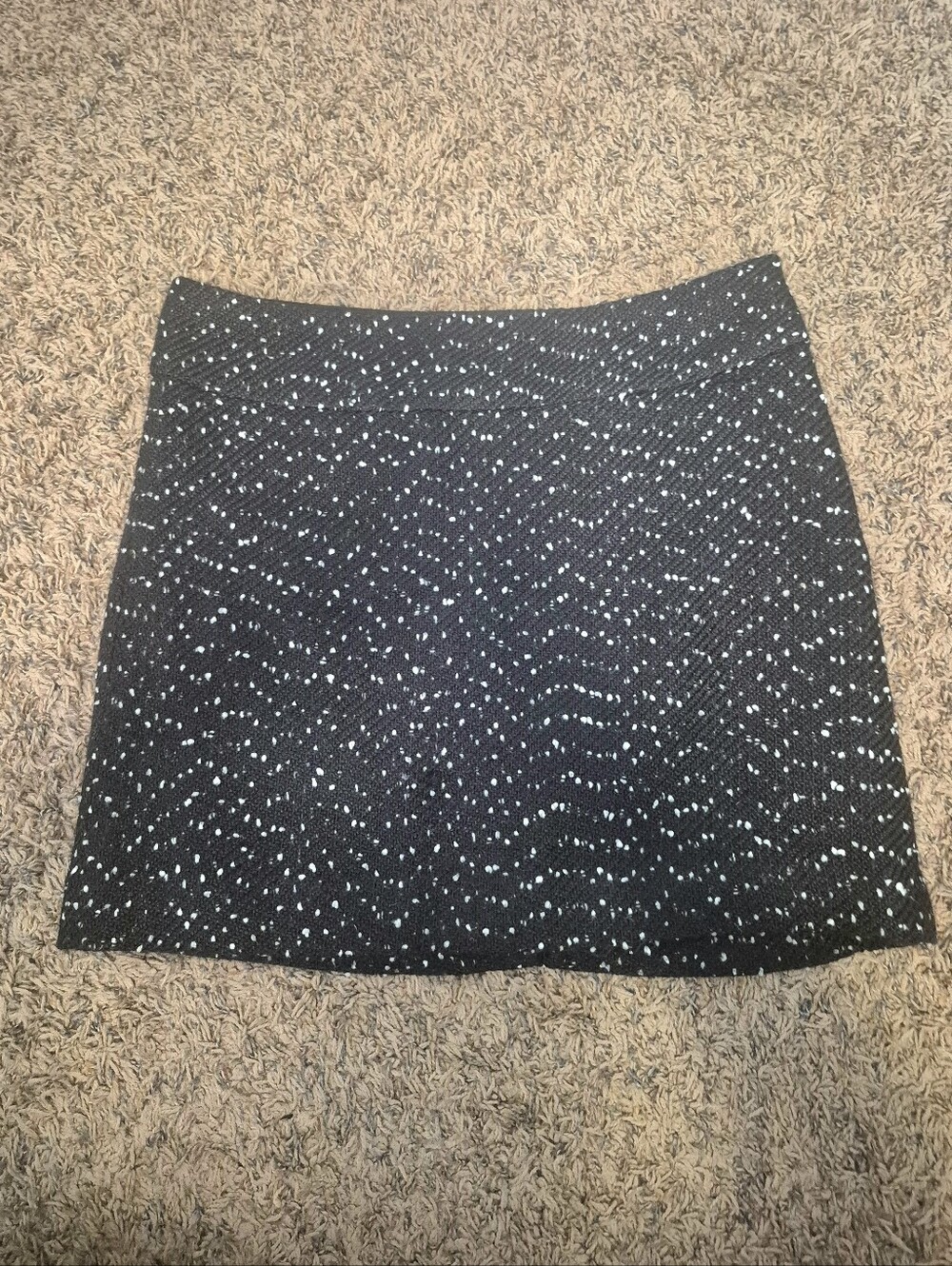 The Limited Black Wool Mini Skirt with White Speckle Pattern Size 10